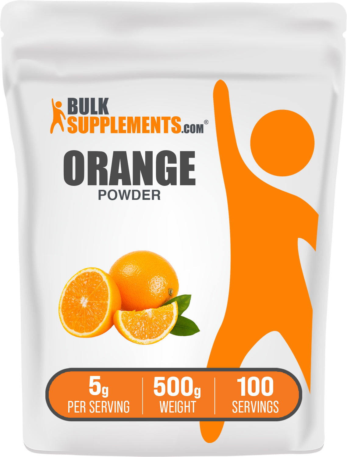 BulkSupplements.com Orange Powder 500g bag image