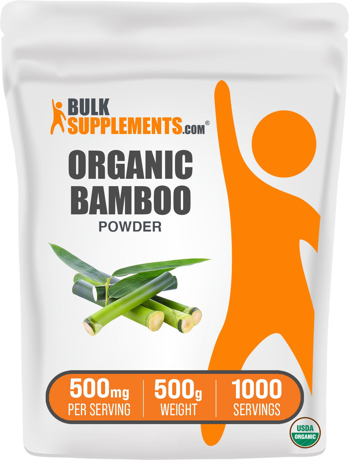 BulkSupplements.com Organic Bamboo Powder 500g bag image
