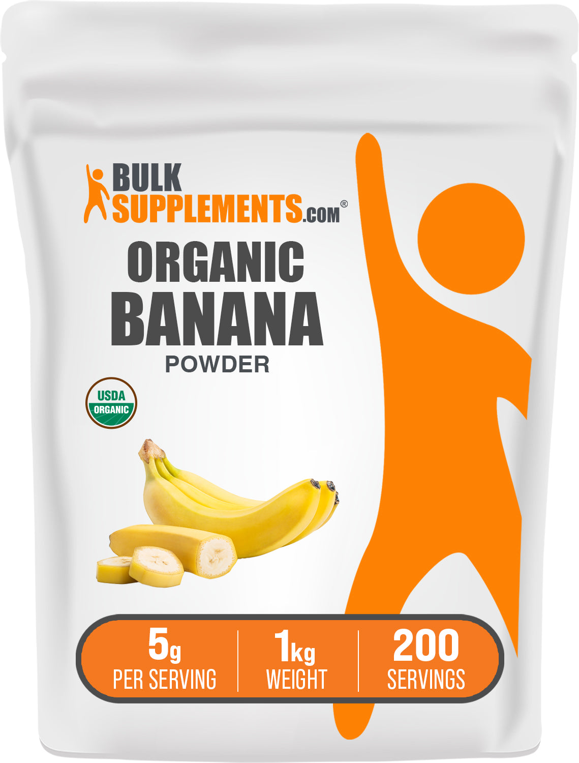 BulkSupplements.com Organic Banana Powder 1kg bag image