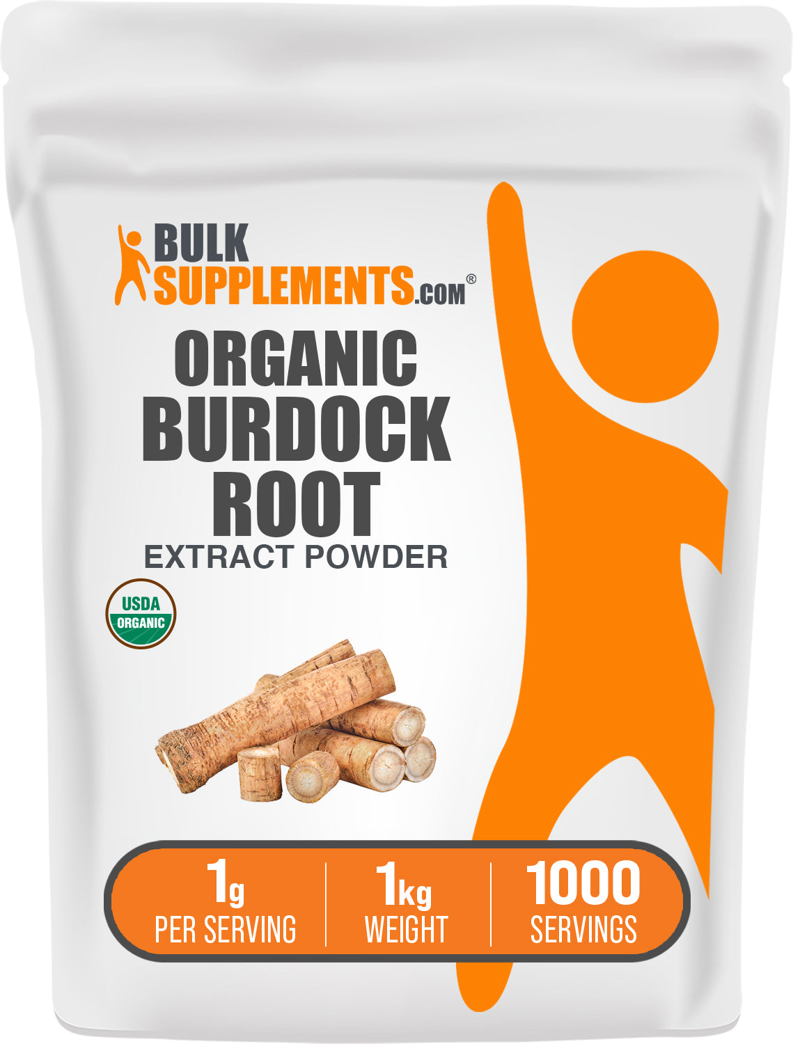 BulkSupplements.com Burdock Root Extract Powder 1kg bag image