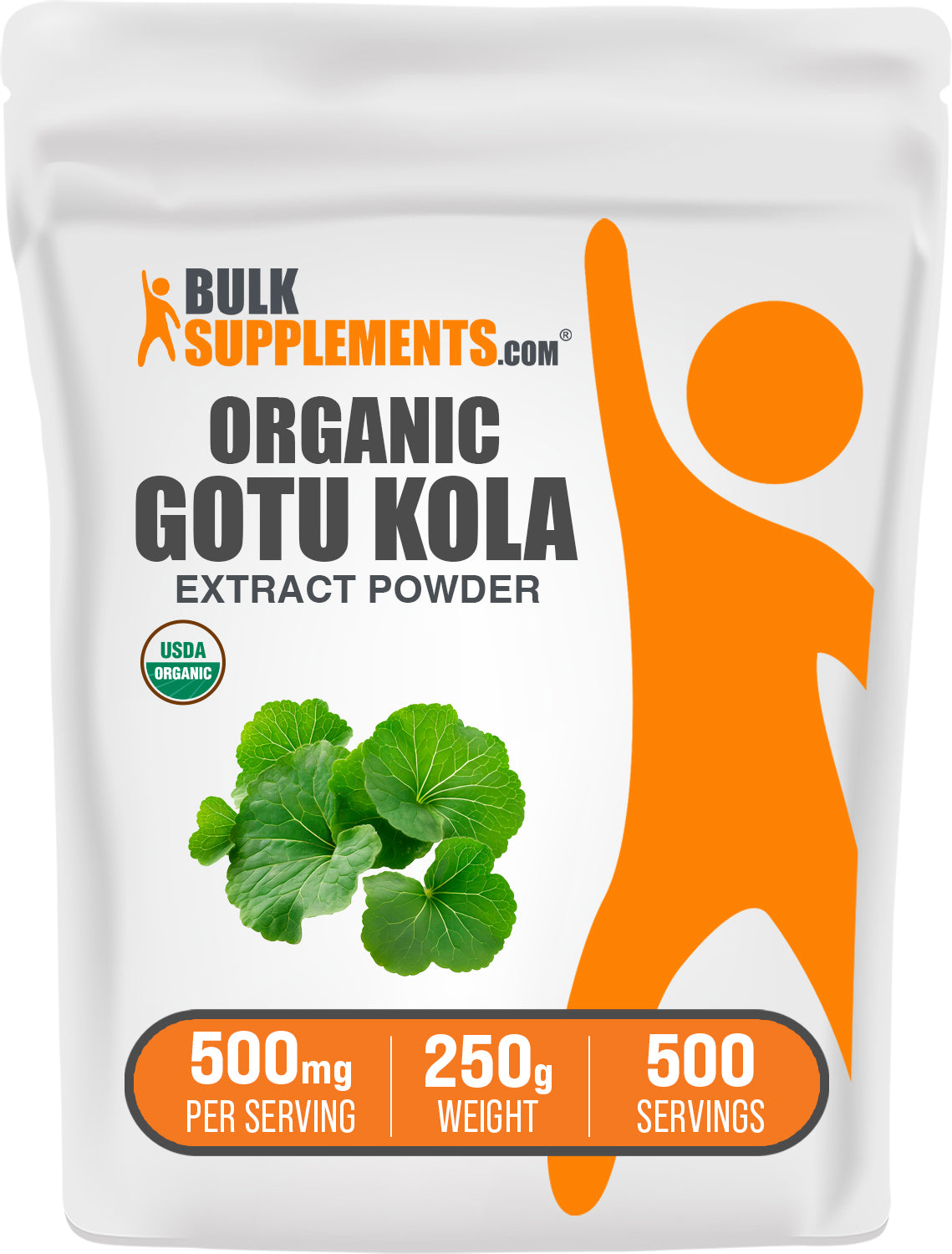 BulkSupplements.com Organic Gotu Kola Extract Powder 250g bag image
