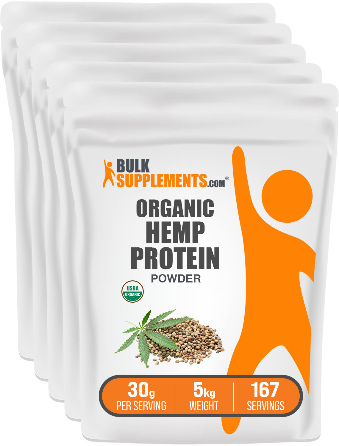BulkSupplements.com Organic Hemp Seed Protein Powder 5kg bag image
