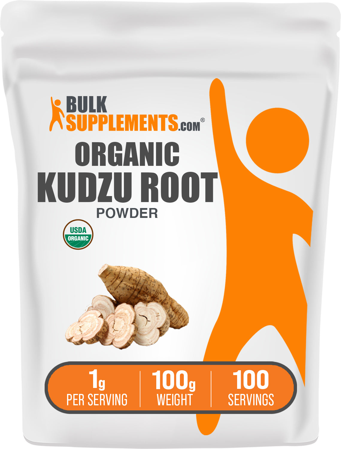 BulkSupplements.com Organic Kudzu Root Powder 100g bag image