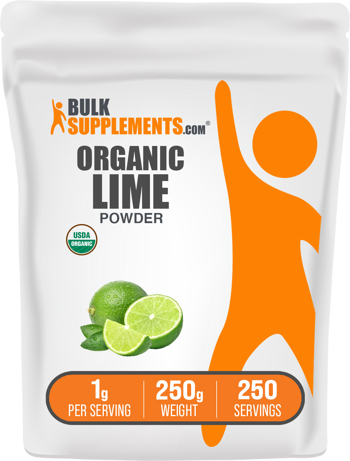 BulkSupplements.com Organic Lime Powder 250g bag image