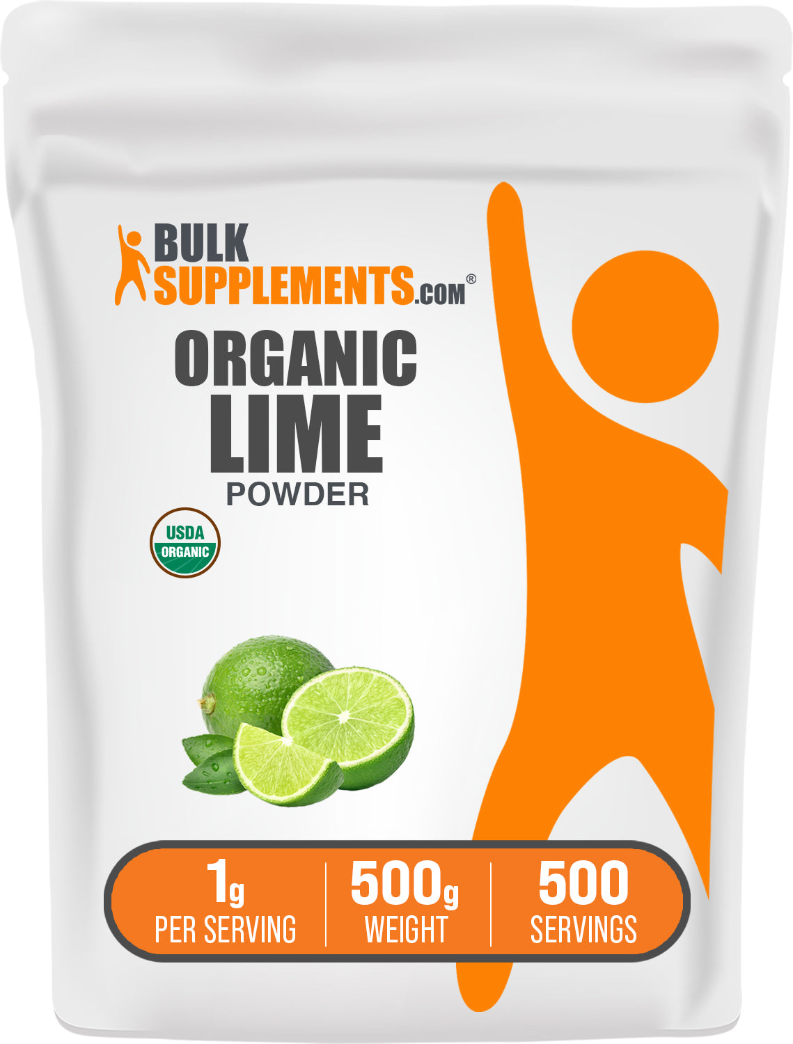 BulkSupplements.com Organic Lime Powder 500g bag image