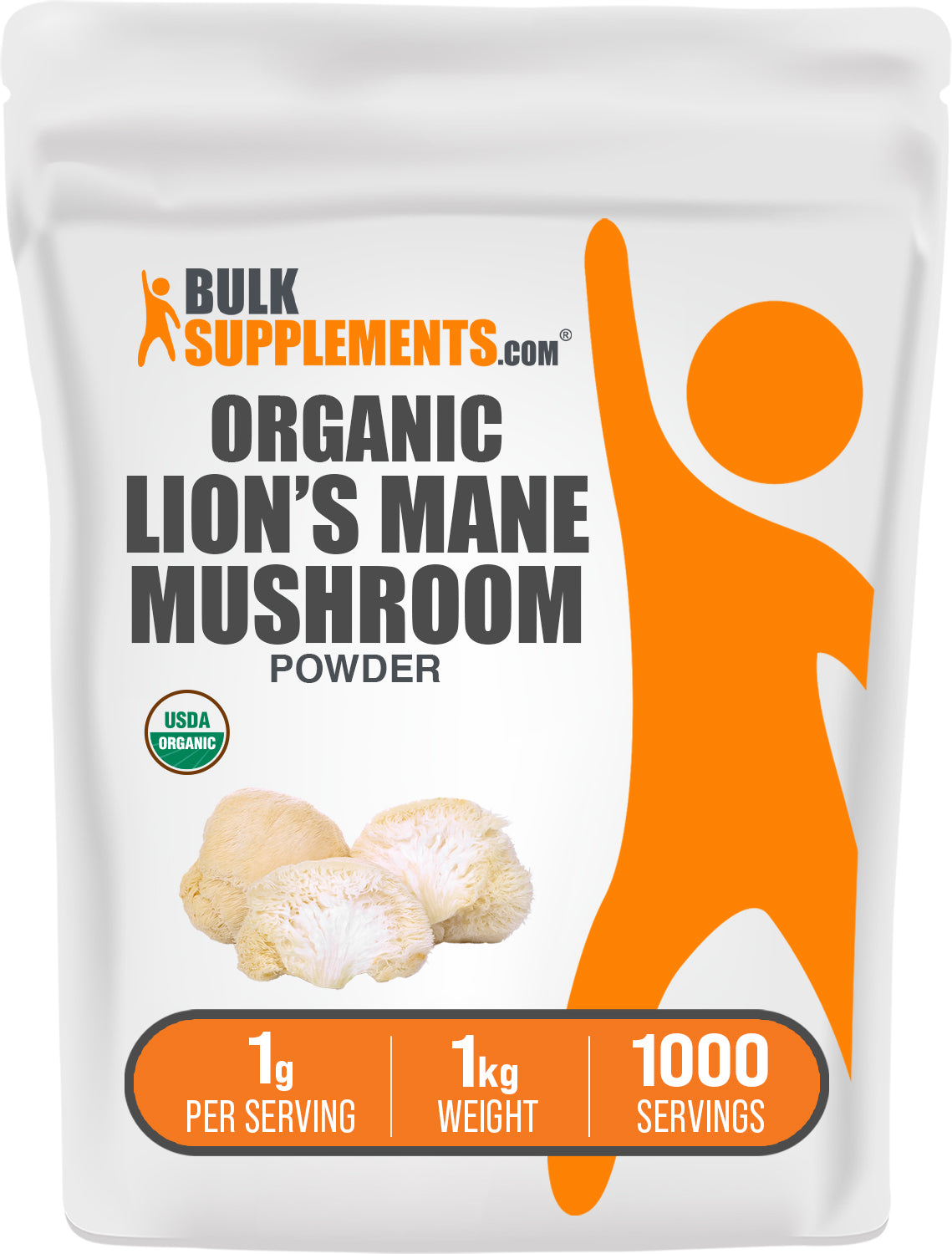 BulkSupplements.com Organic Lion's Mane Powder 1kg bag image