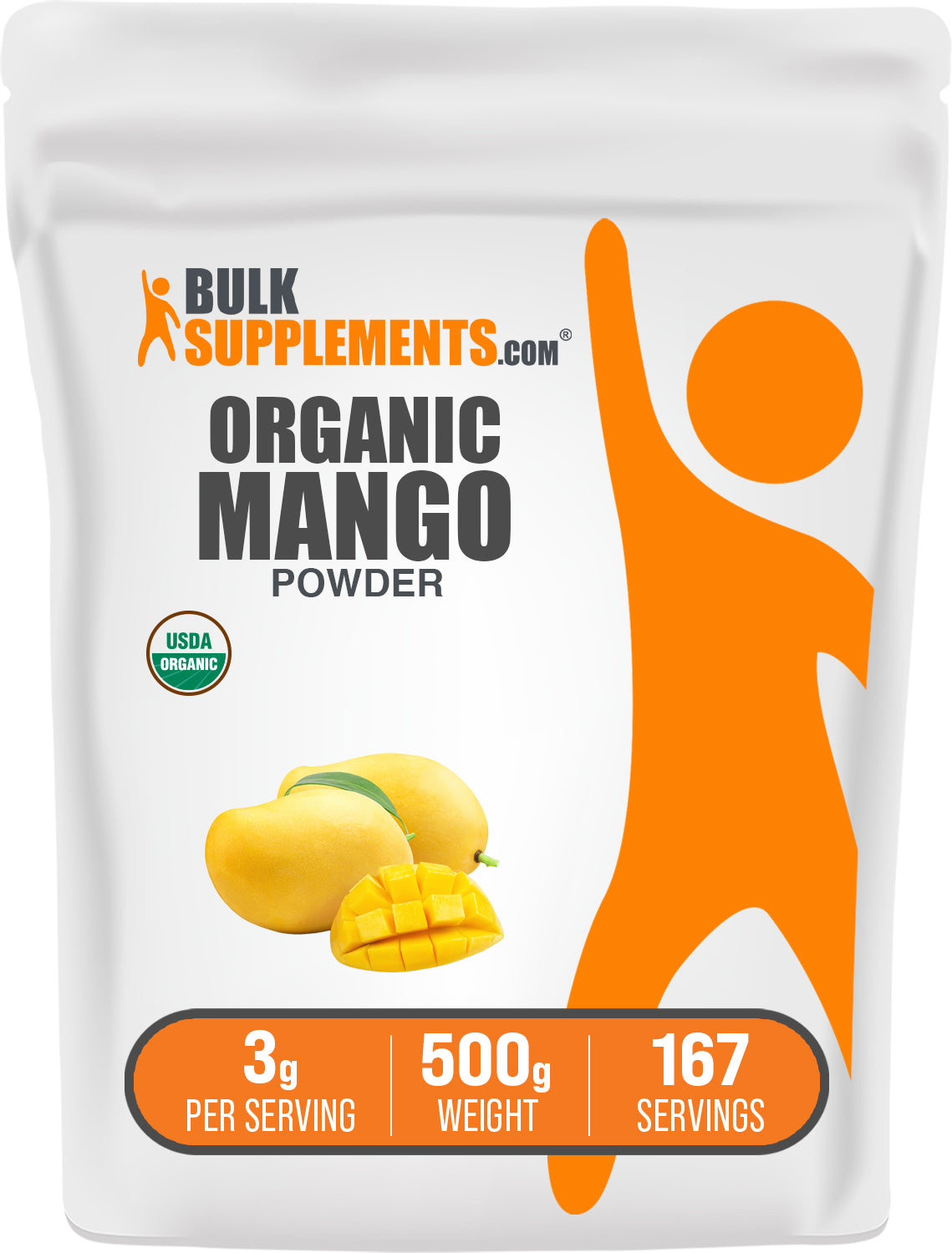 BulkSupplements.com Organic Mango Powder 500g bag image
