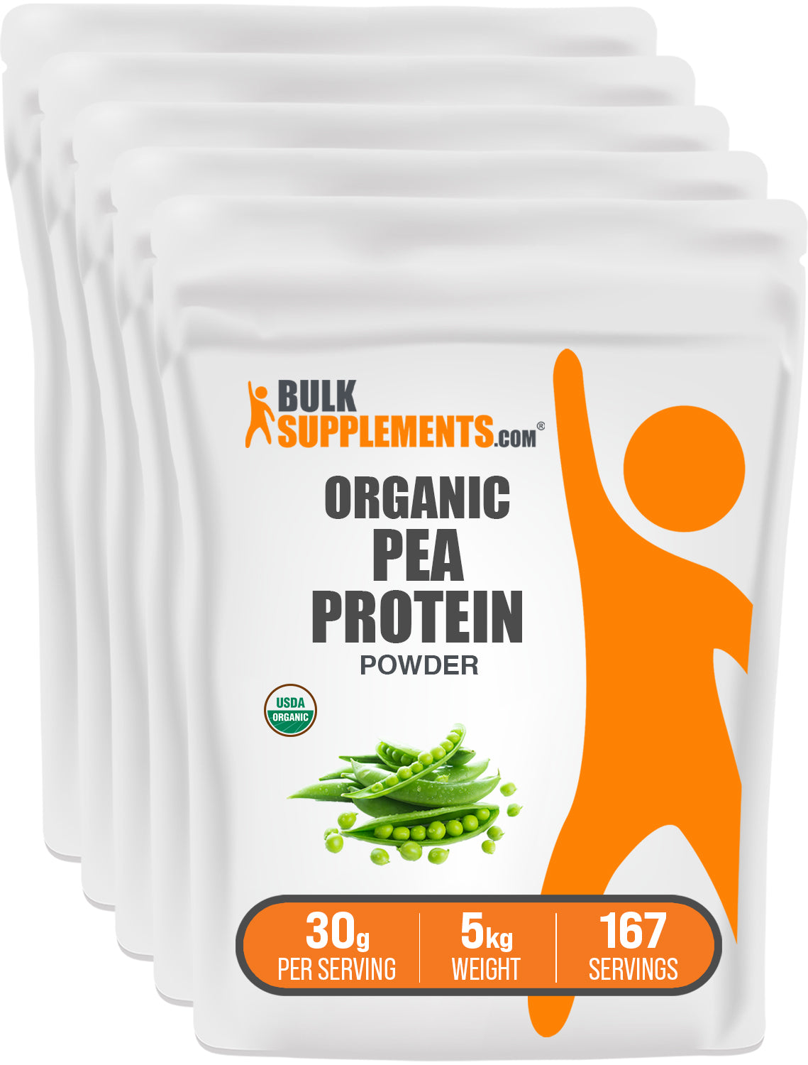 BulkSupplements.com Organic Pea Protein Powder 5kg bag image