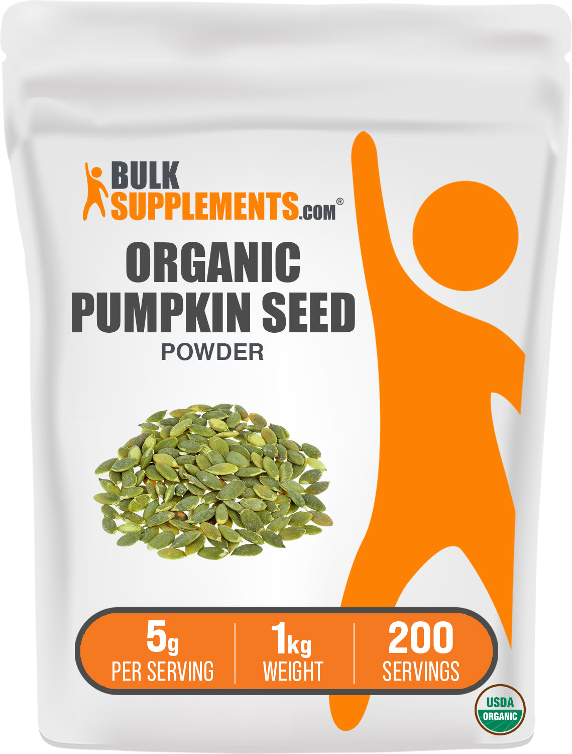 BulkSupplements.com Organic Pumpkin Seed Powder 1kg bag image