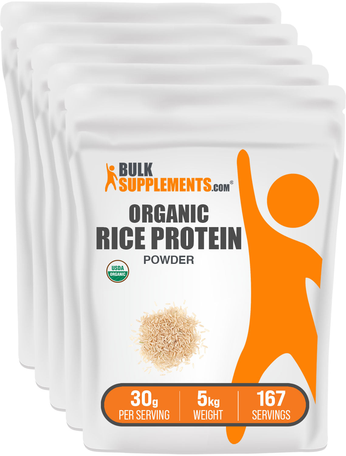 BulkSupplements.com Organic Rice Protein Powder 5kg bag image