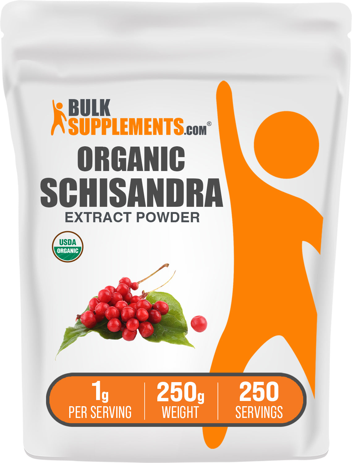 BulkSupplements.com Organic Schisandra Extract Powder 250g bag image