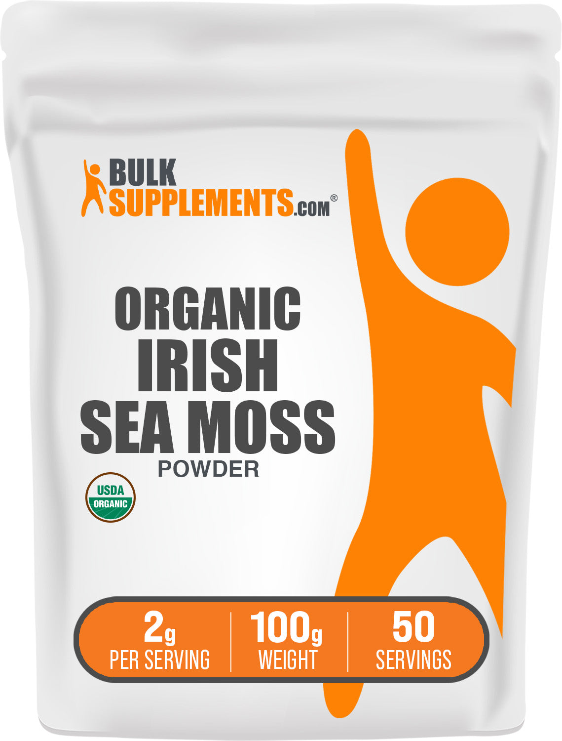 BulkSupplements.com Organic Irish Sea Moss Powder 100g bag image