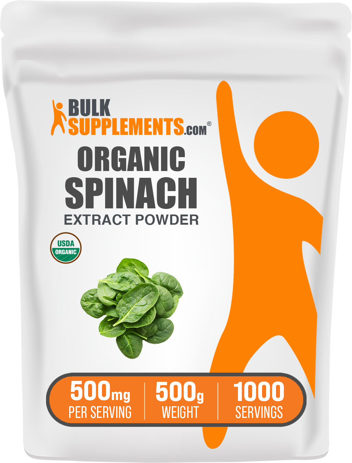 BulkSupplements.com Organic Spinach Extract Powder 500g bag image