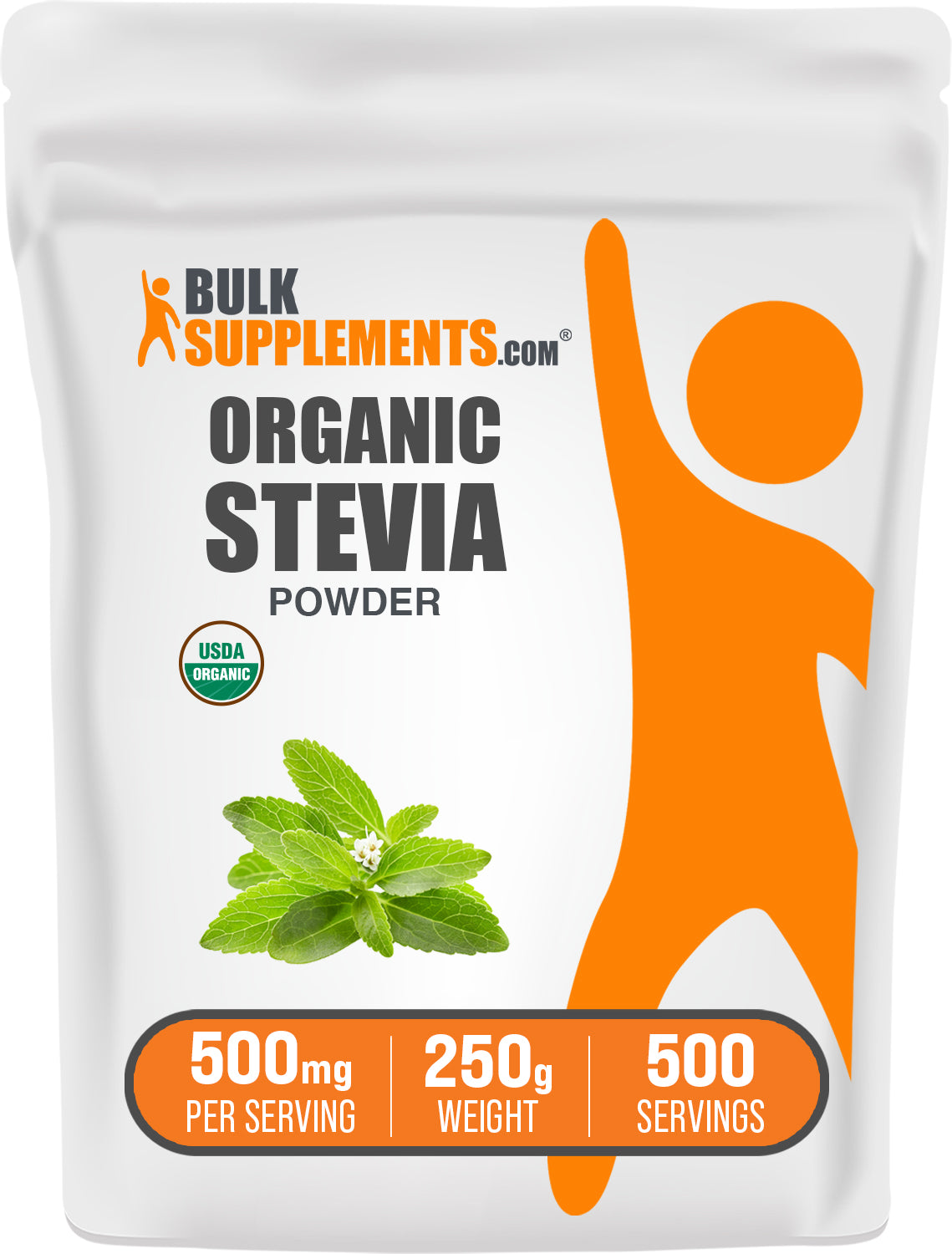 BulKSupplements.com Organic Stevia Leaf Powder 250g bag image