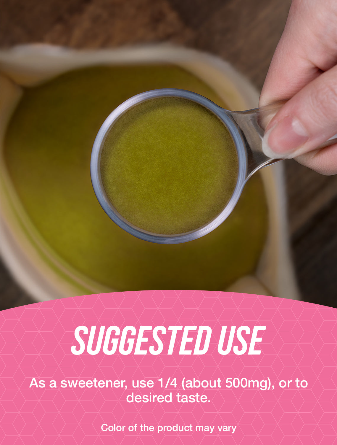 Organic stevia leaf powder suggested use image