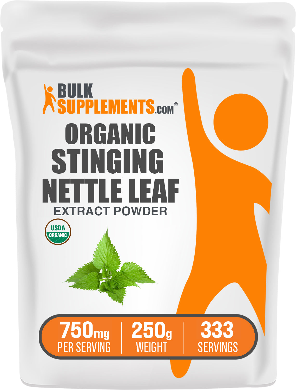 BulkSupplements.com Organic Stinging Nettle Extract Powder 250g bag image