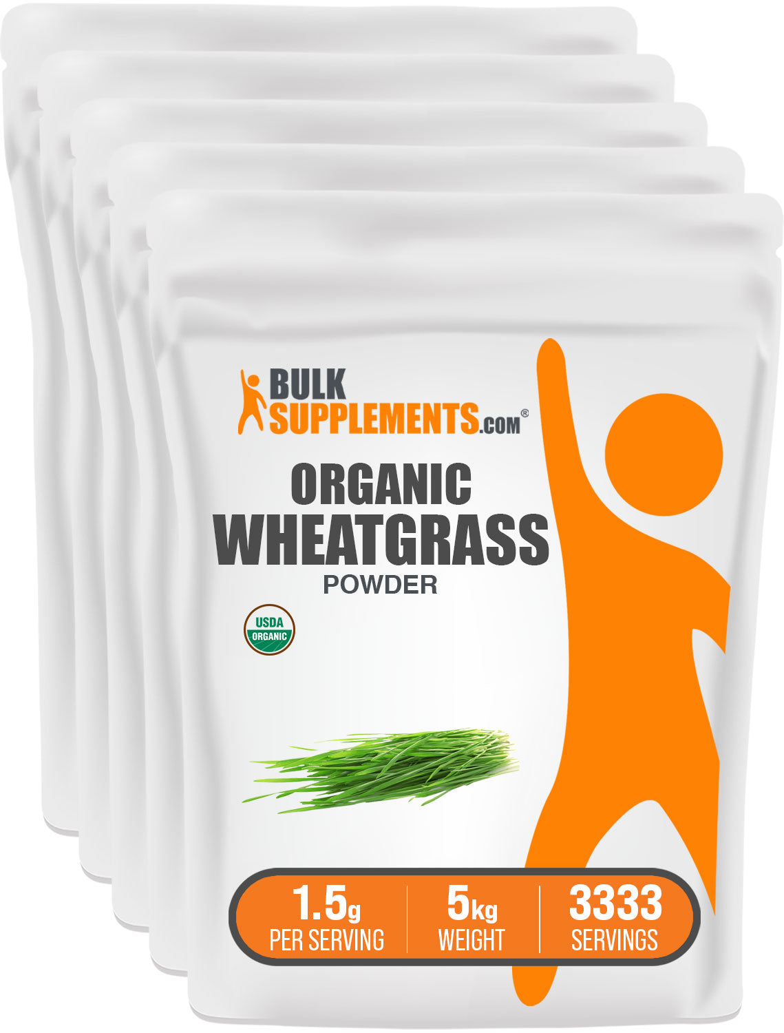 BulkSupplements.com Organic Wheatgrass Powder 5kg bag image