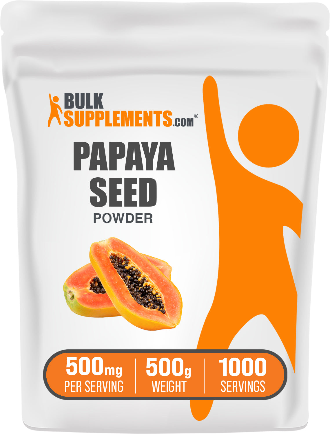 BulkSupplements.com Papaya Seed Powder 500g bag image
