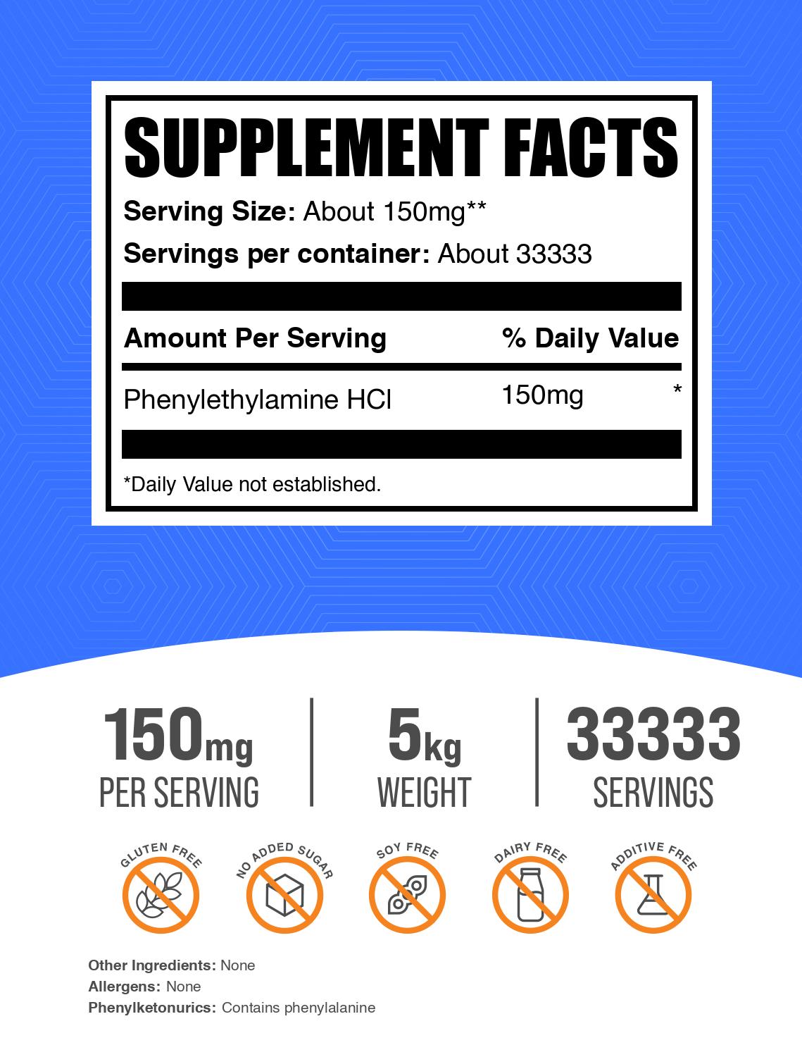 Phenylethylamine HCl (PEA) powder label 5kg