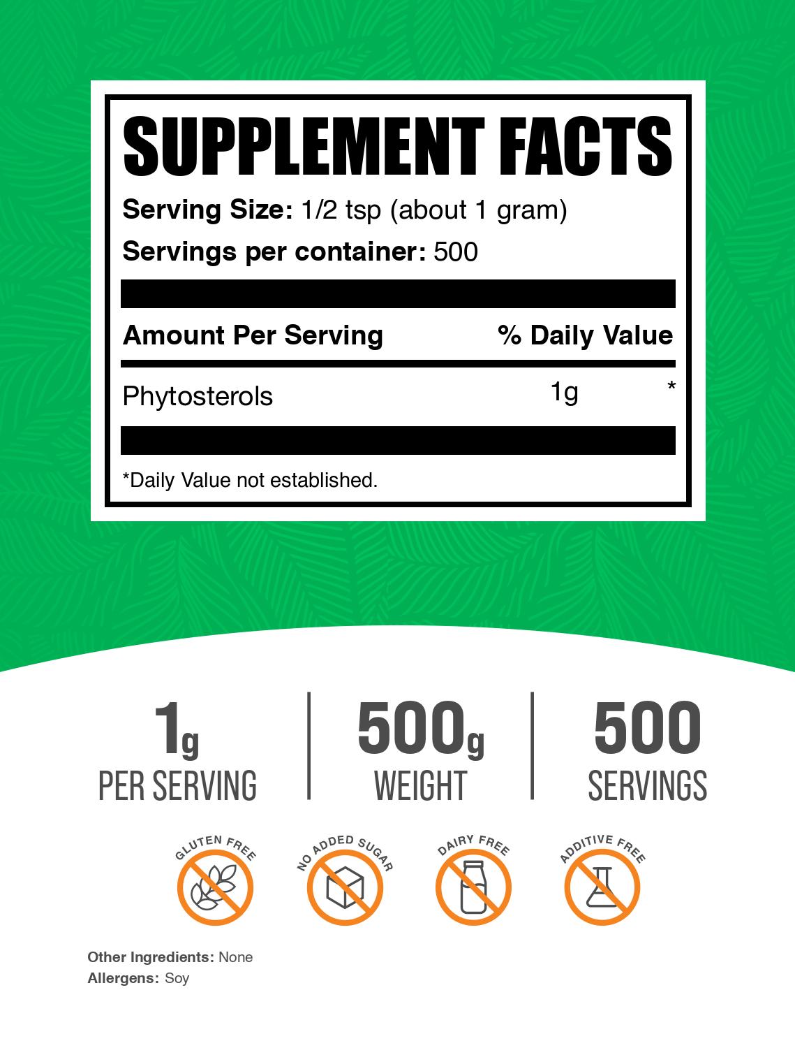 Phytosterols powder label 500g