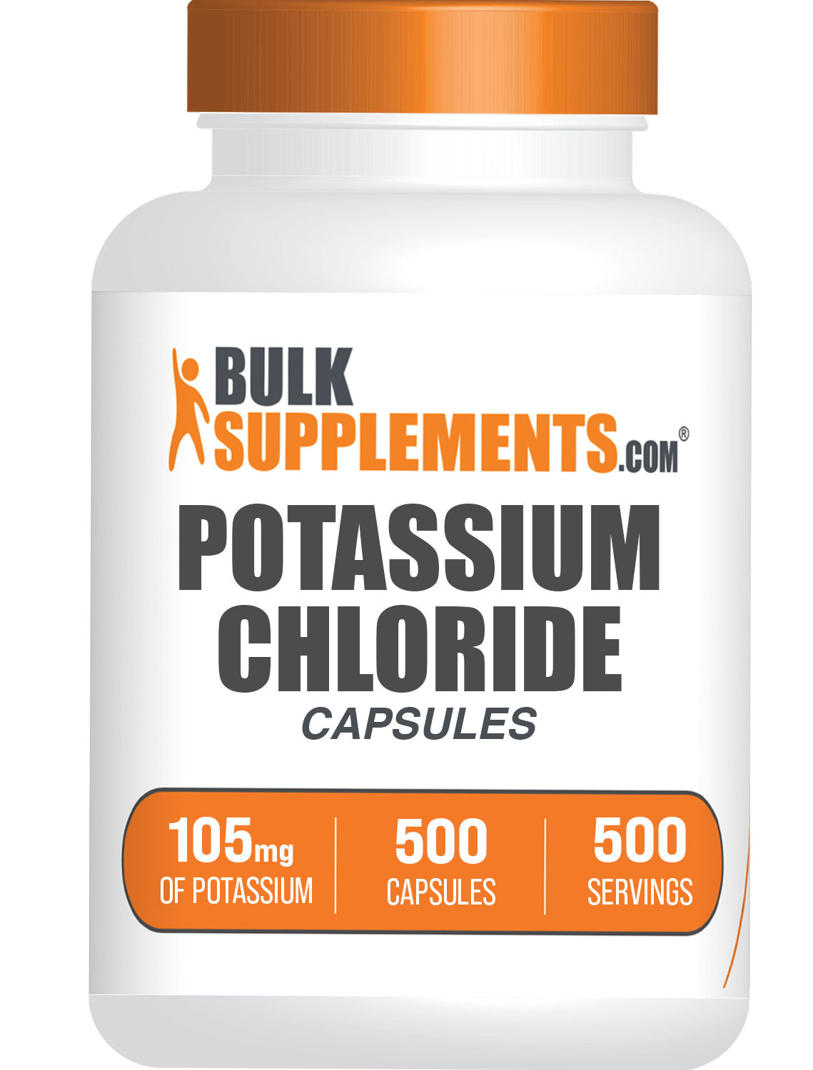 BulkSupplements.com Potassium Chloride 500 capsules bottle image