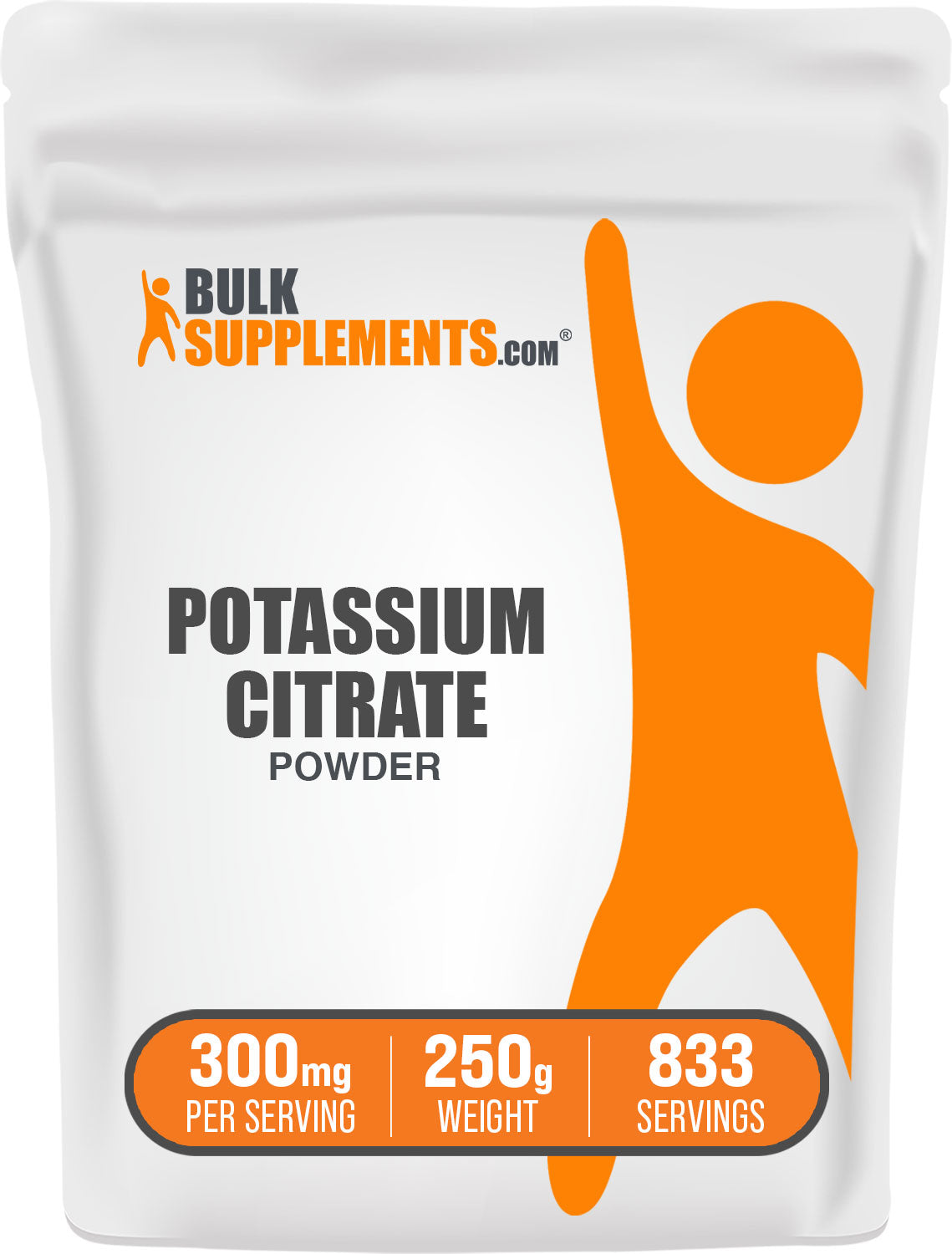 BulkSupplements.com Potassium Citrate Powder 250g bag image
