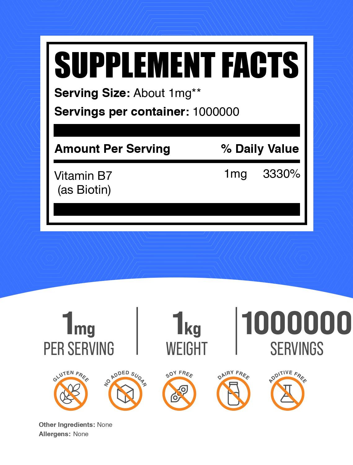 Pure biotin powder label 1kg