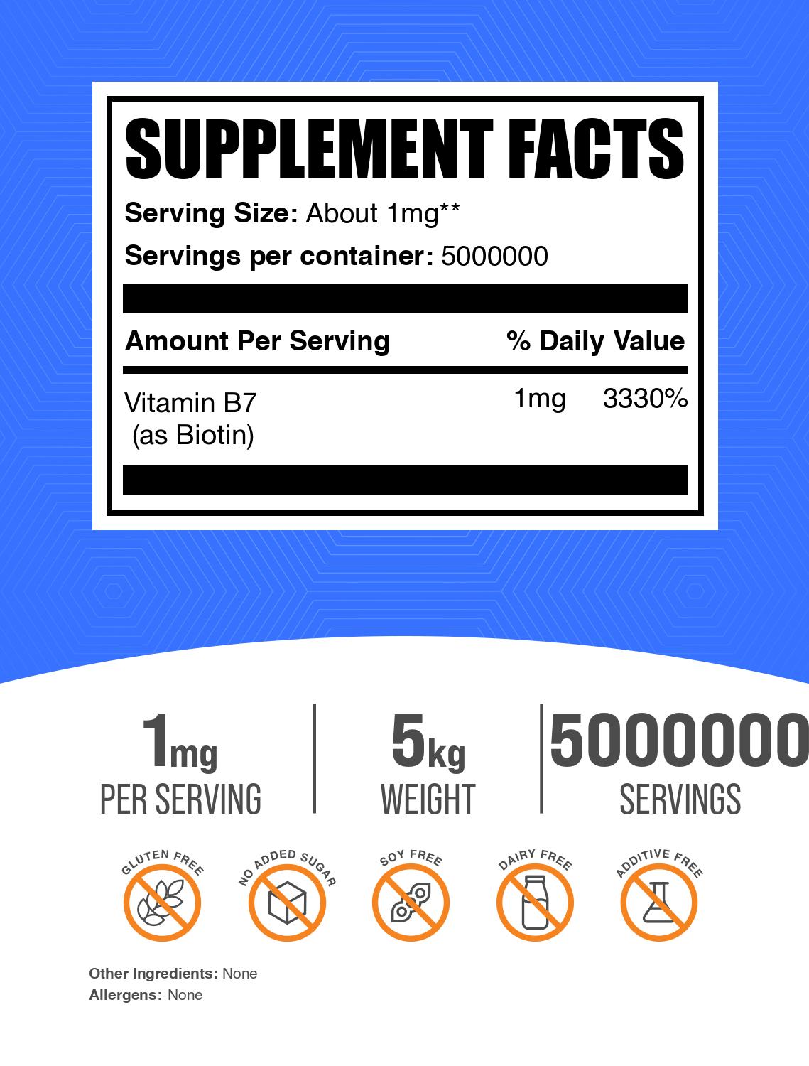 Pure biotin powder label 5kg