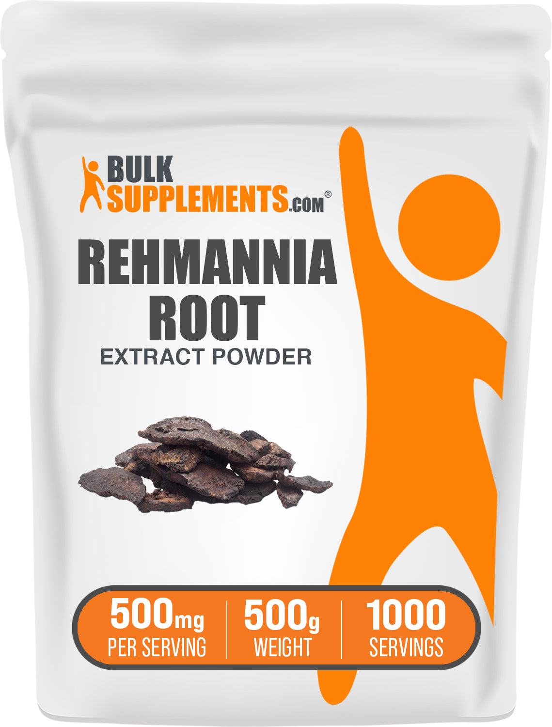 BulkSupplements.com Rehmannia Root Extract Powder 500g bag image