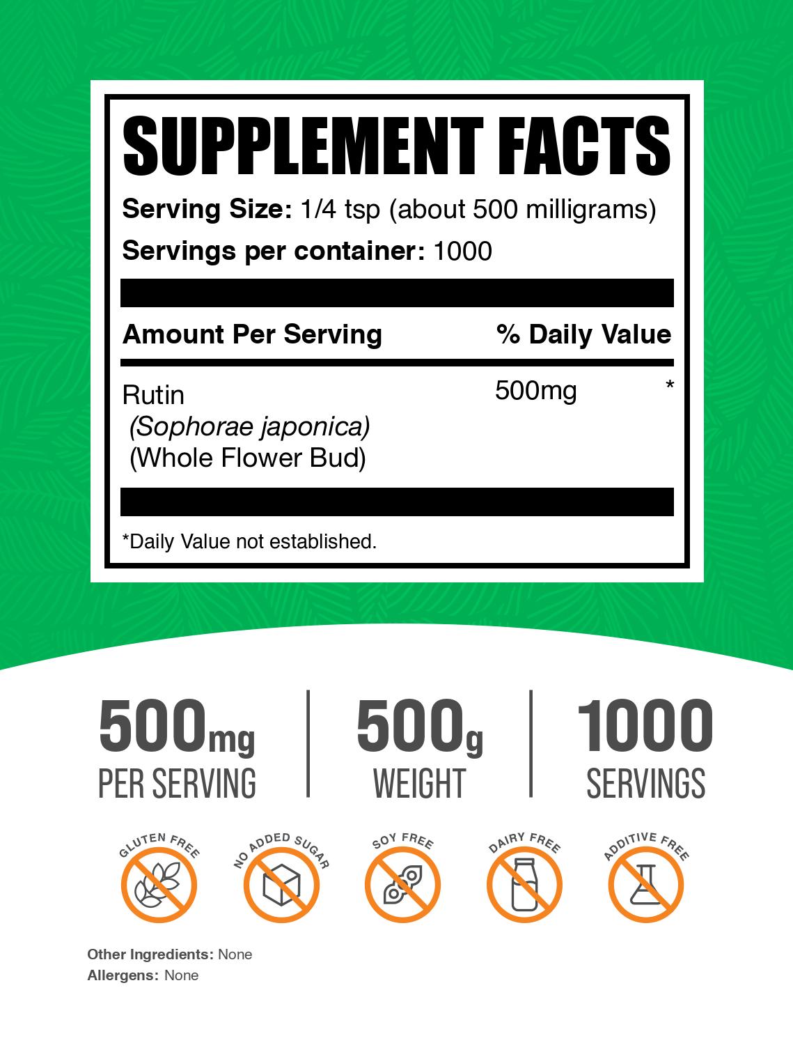 Rutin Powder 500g Label