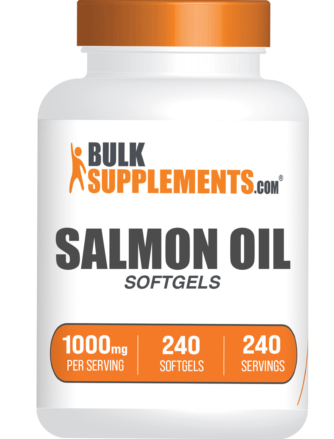 BulkSupplements.com Salmon oil 240 softgels bottle image