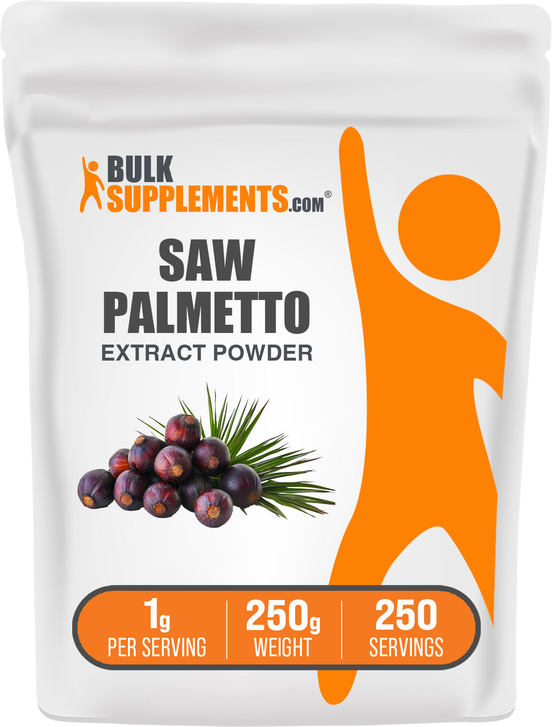 BulkSupplements.com Saw Palmetto Extract Powder 250g bag image