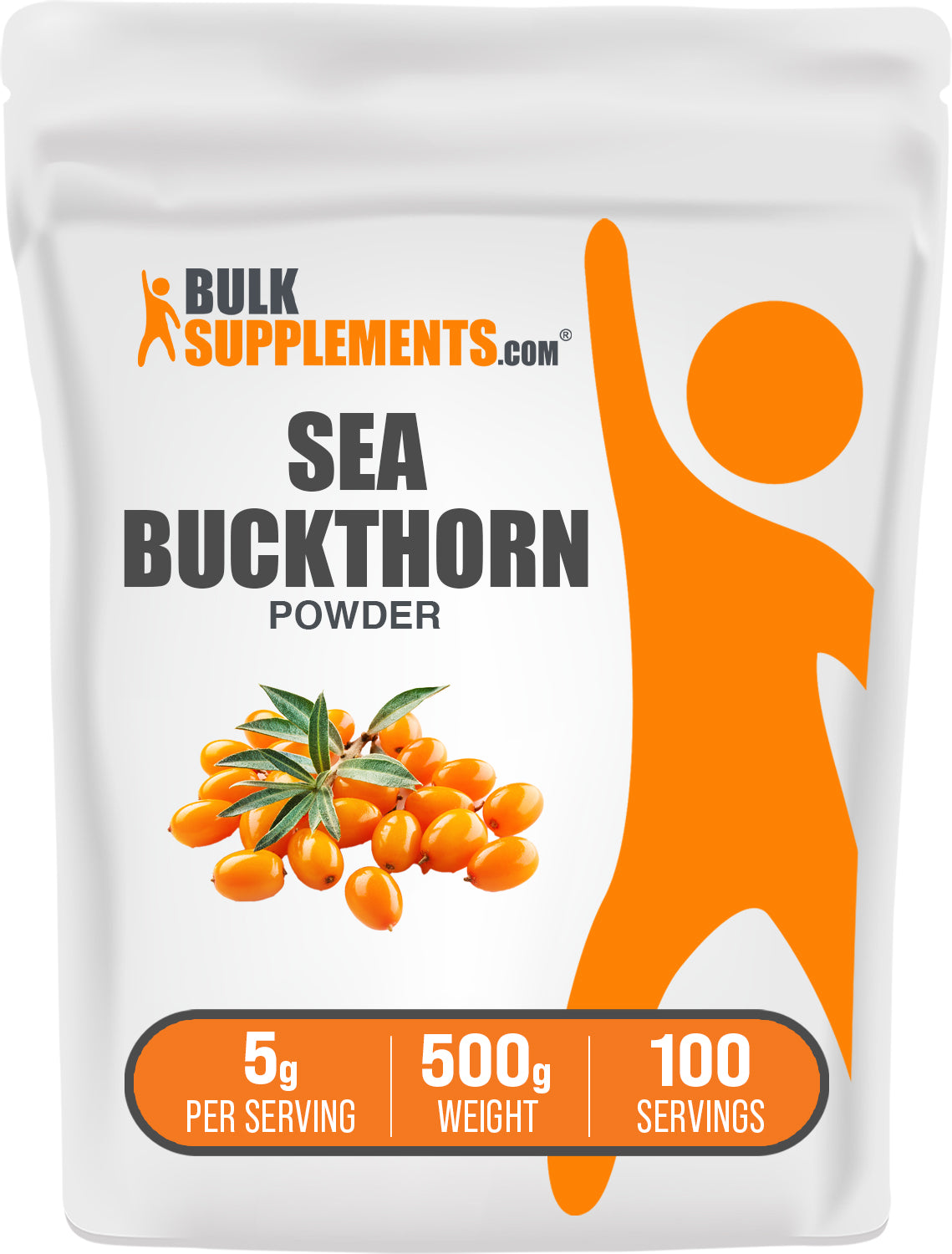 BulkSupplements.com Sea Buckthorn Powder 500g bag image