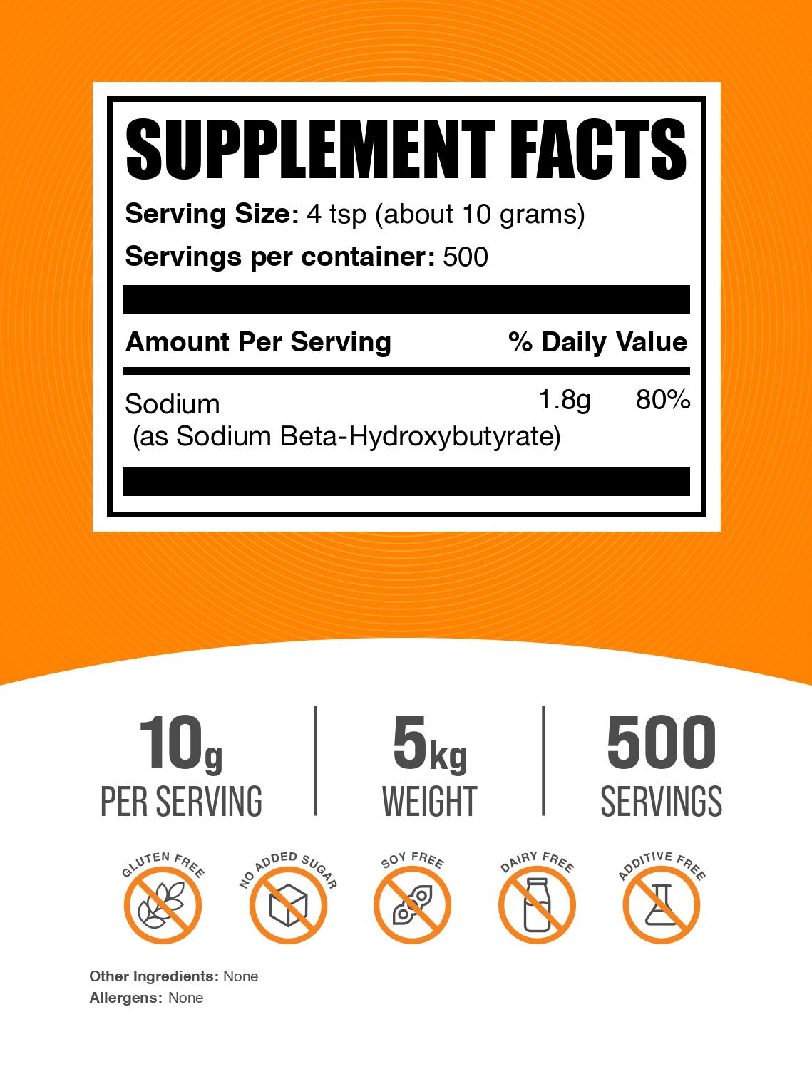 Sodium BHB powder label 5kg
