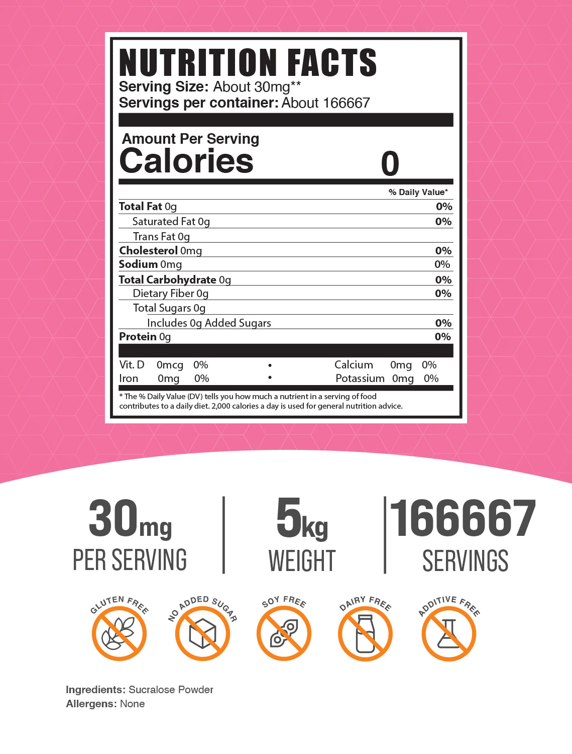 Sucralose Powder 1kg Label