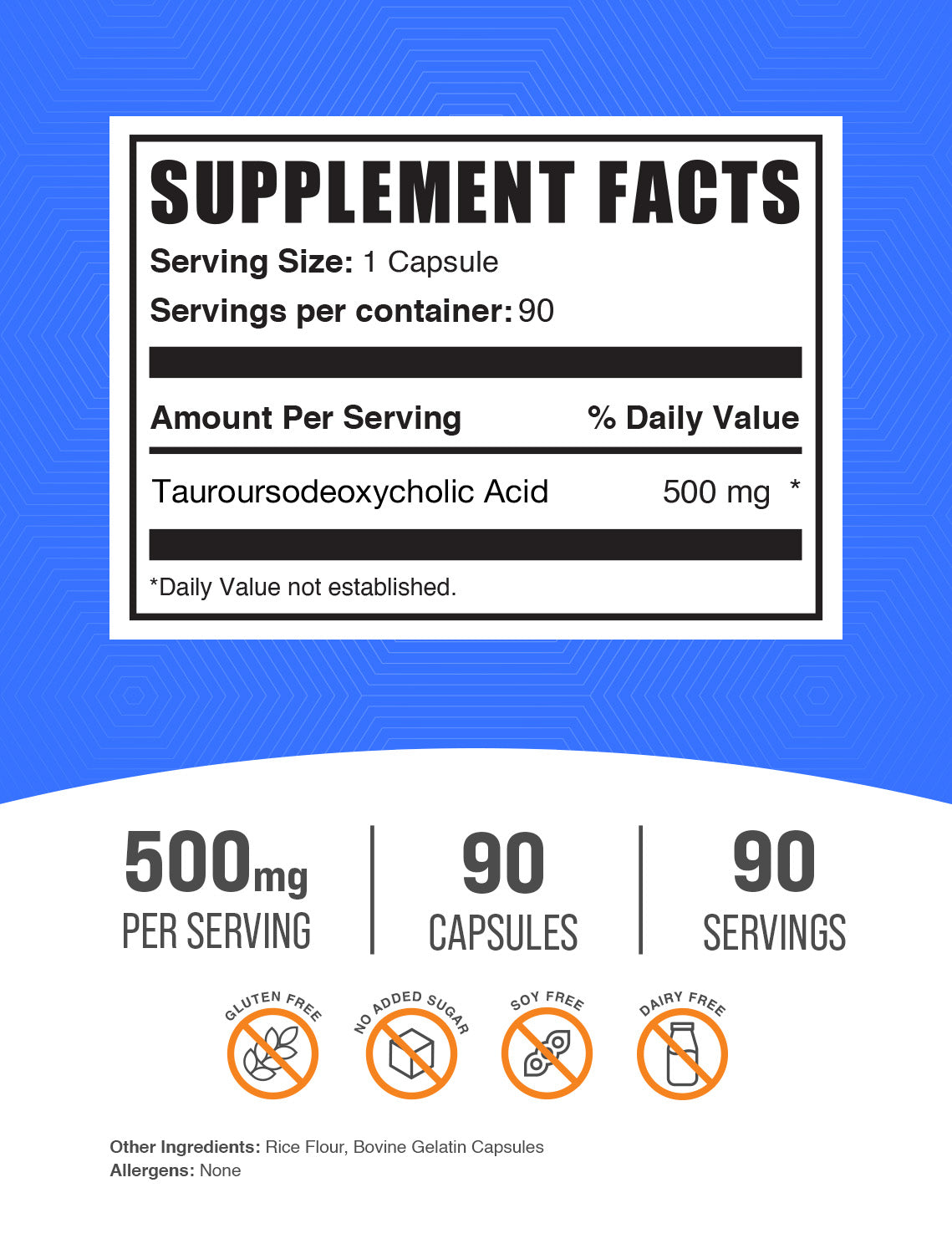 TUDCA capsules label 90ct