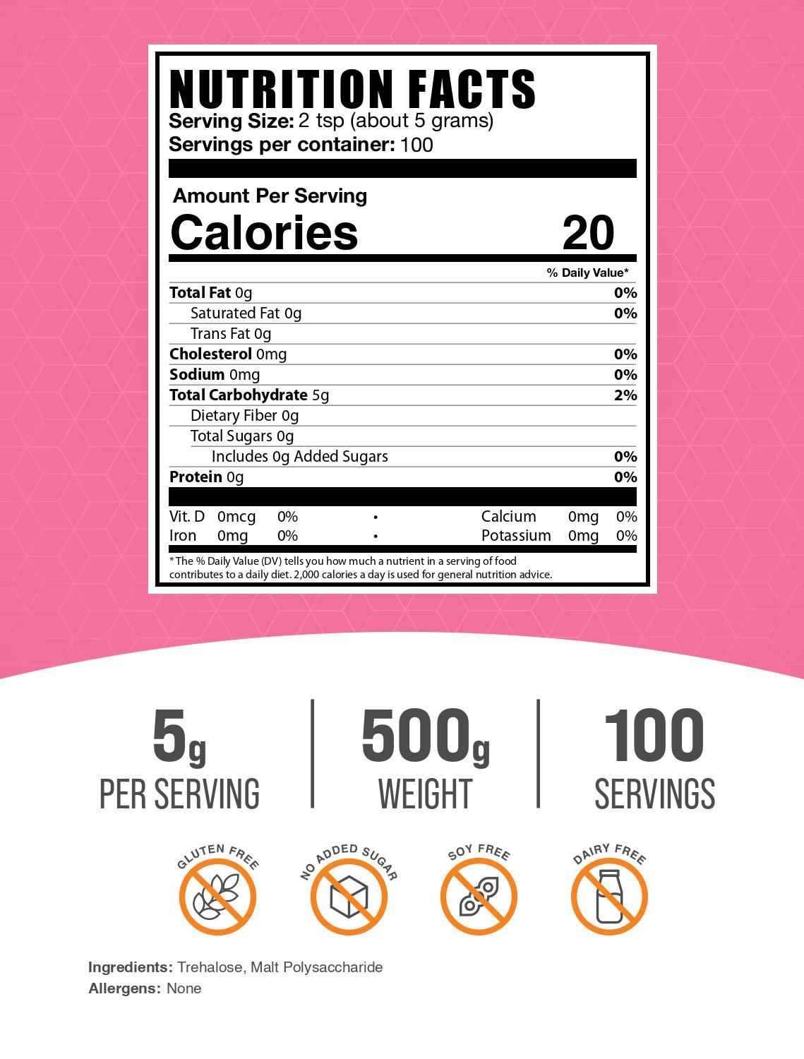 Trehalose powder label 500g