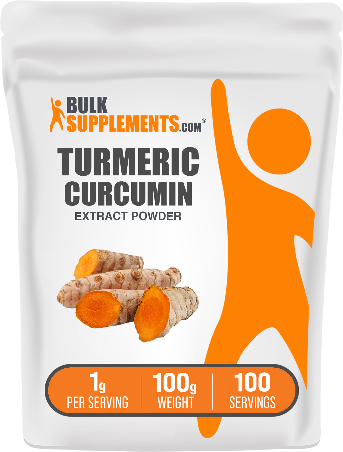 BulkSupplements.com Turmeric Extract Powder 100g bag image