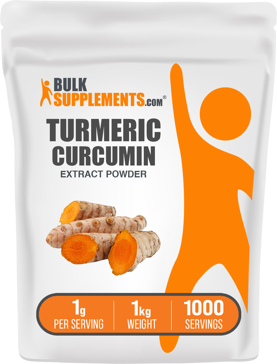 BulkSupplements.com Turmeric Extract Powder 1kg bag image