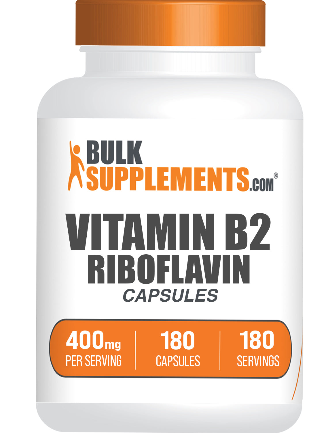 BulkSupplements.com Riboflavin (Vitamin B2) 400mg 180 capsules bottle image