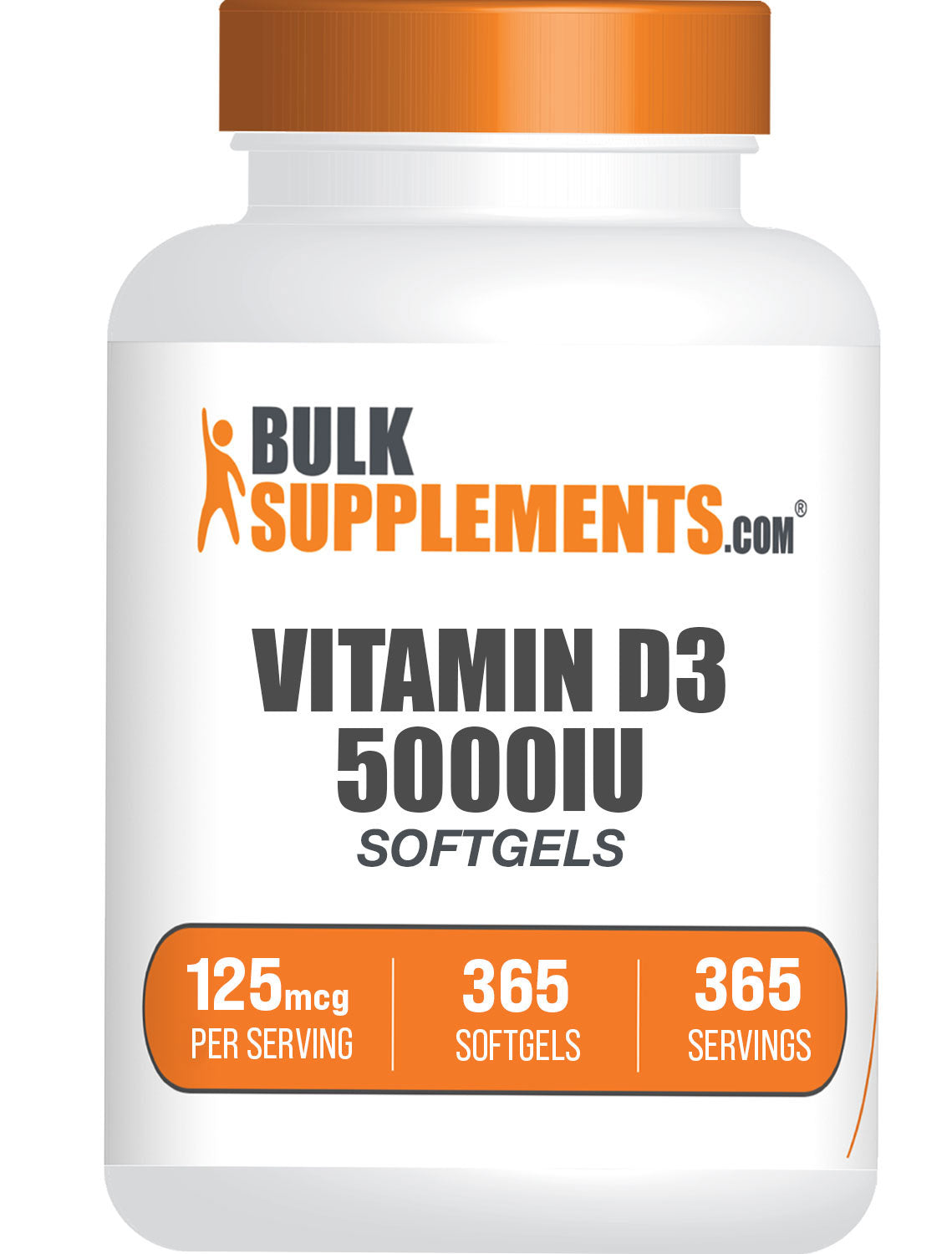 BulkSupplements.com Vitamin D3 365 ct Softgels bottle image