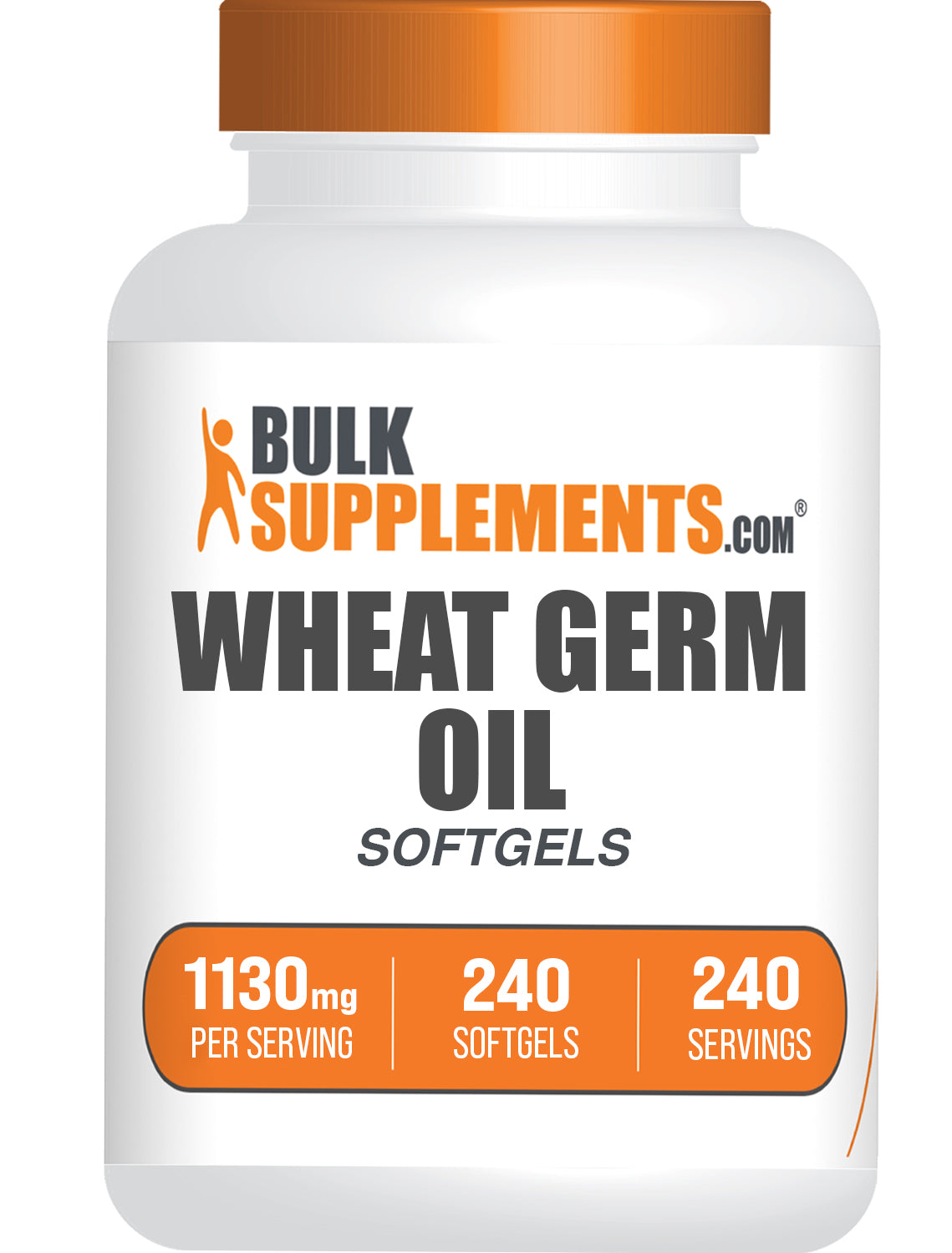 frasco com 240 softgels de óleo de gérmen de trigo BulkSupplements.com