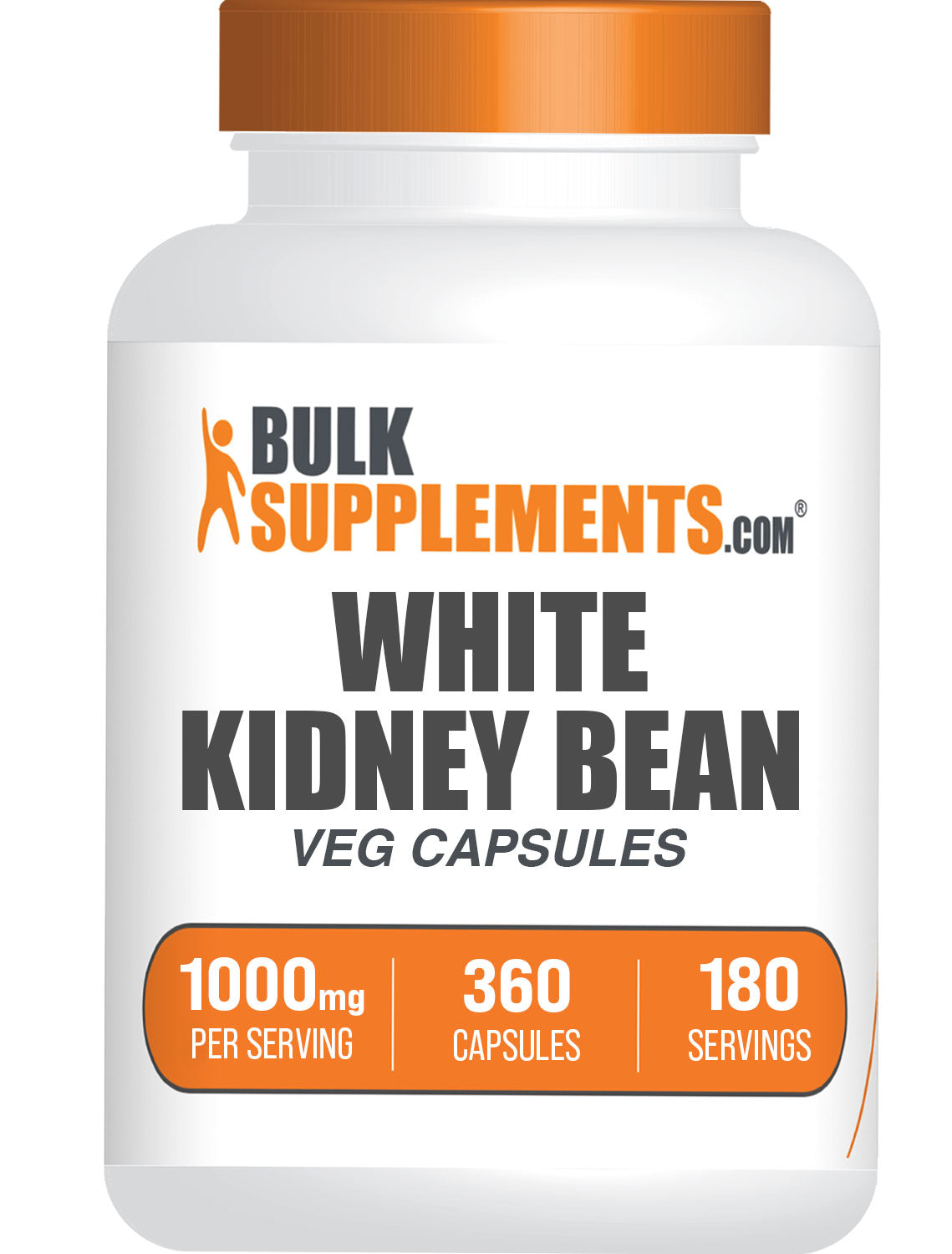 BulkSupplements.com White Kidney Bean 360 capsules bottle image