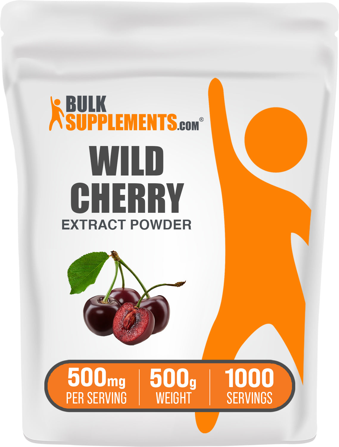 BulkSupplements.com Wild Cherry Extract Powder 500g bag image