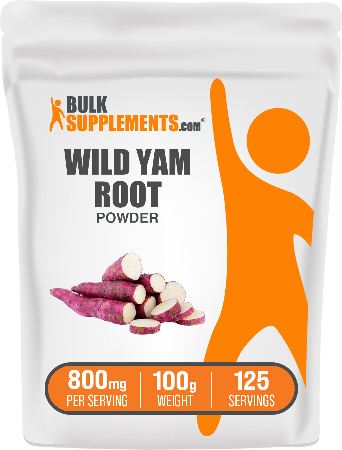 BulkSupplements.com Wild Yam Powder 100g bag image
