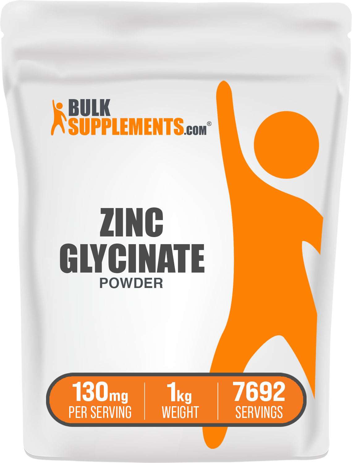 BulkSupplements.com Zinc Glycinate Powder 1kg bag image