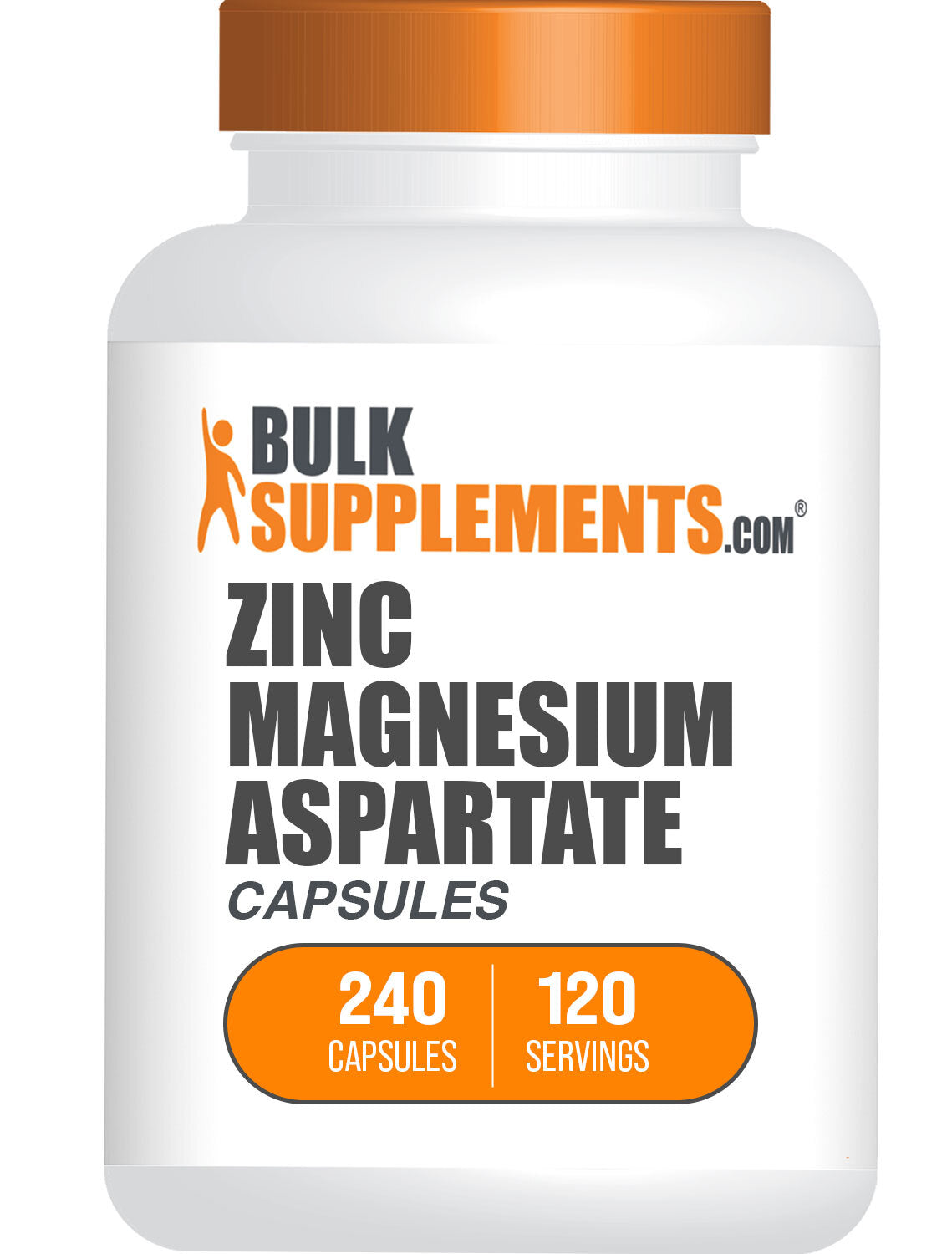 BulkSupplements.com Zinc Magnesium Aspartate 240 capsules bottle image