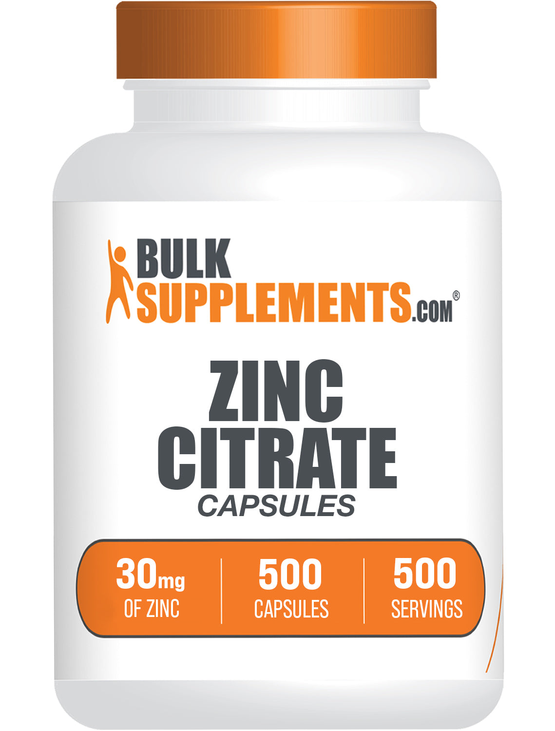 BulkSupplements.com Zinc Citrate 500 capsules bottle image
