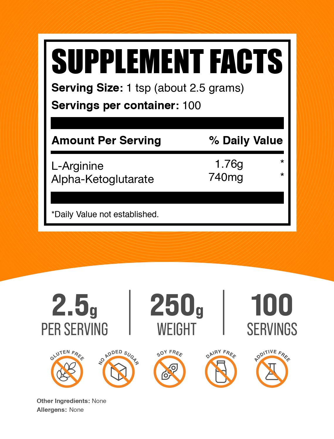 AAKG powder label 250g