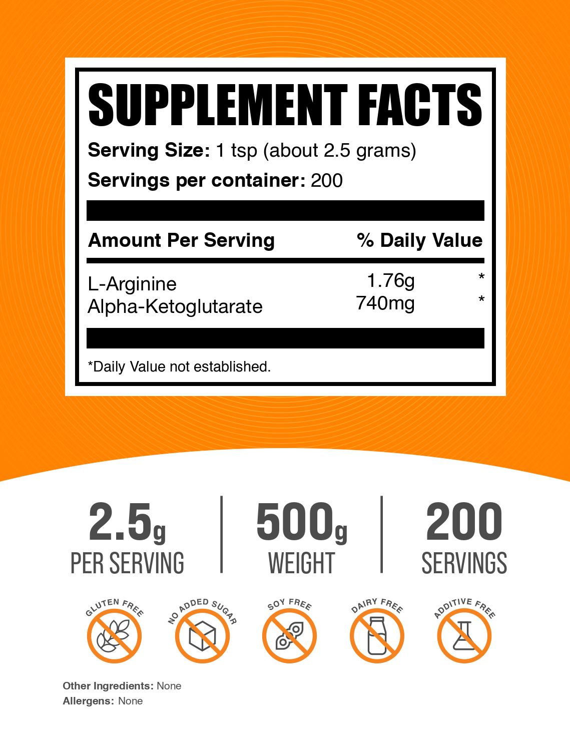 AAKG powder label 500g